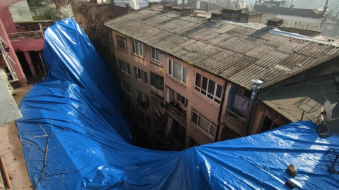 Heyelan bölgesine zemin etüdü yapılıyor
