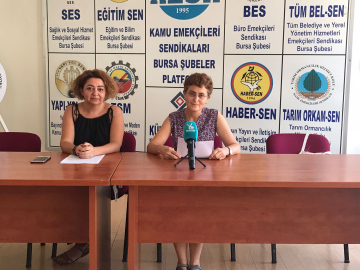 Bursa'da KESK'li kadınlar TİS taleplerini açıkladı