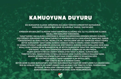 Bursaspor'dan Amed maçı açıklaması