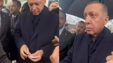 Erdoğan'dan elindeki paraya uzanan kişiye: Dur. Ayıp ayıp