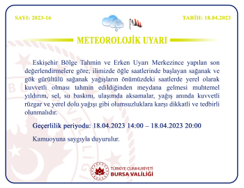 Bursa Valiliği'nden uyarı!