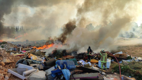 Bursa'daki ralli pistindeki molozlar alev aldı