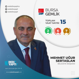 CHP’li Gemlik Belediye Başkanı Mehmet Uğur Sertaslan'ın vaatleri nelerdi?