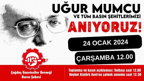 Uğur Mumcu, katledilişinin 31. yılında Bursa'da anılacak