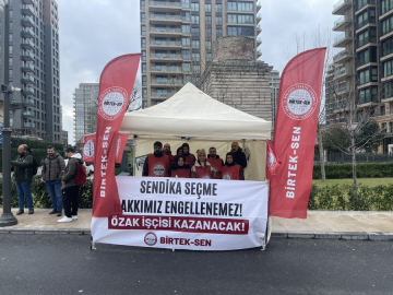 Özak işçileri direnişi İstanbul'a taşıdı: Özak Holding önüne çadır kuruldu