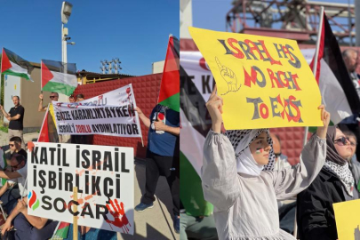 Bursa'da AKP İl Binası önünde Filistin için yürüyüş yapmak isteyenlere polis müdahalesi
