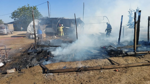 Bursa'da mevsimlik işçilerin kaldığı baraka yandı