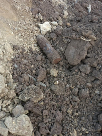 Bursa'da kazı sırasında top mermisi bulundu