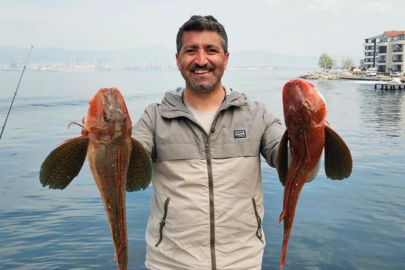 Bursalı amatör balıkçı toplam 6 buçuk kiloluk 2 balık yakaladı