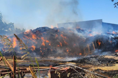 Saman alevi Bursa'da 2 kamyon ile 4 römorku yaktı