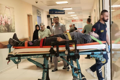 Bursa'da üzerine sunta devrilen işçi yaralandı