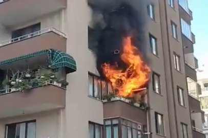 Bursa'da 7 katlı apartmanda yangın
