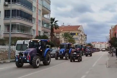 Mudanyalı köylüler köy mallarının satılmak istenmesini traktörleri ile protesto etti