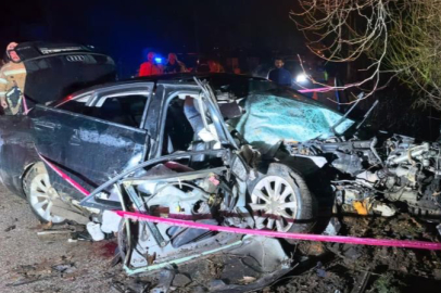 Bursa'da kontrolden çıkan araç ağaca çarptı: 2 ölü, 2 yaralı