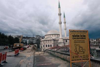 Nilüfer'de çöken istinat duvarı yenileniyor