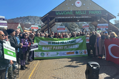 Bursa'da çevreciler Milli parkları talan edecek yasaya karşı eylem yaptı
