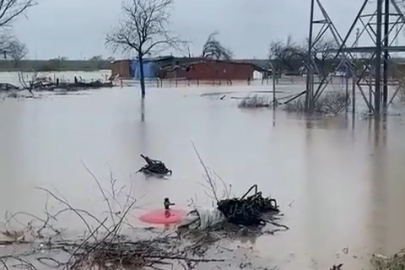 Sağanak Bursa'yı vurdu: Tarlalar göle döndü, hayvanlar mahsur kaldı