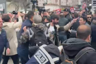 Yürüyüşü takip eden muhabirimize polis müdahale etti