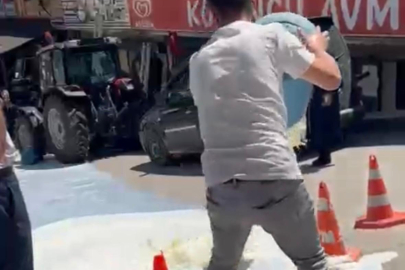 BESAŞ köylünün sütünü almadı: Sütler belediye önünde döküldü