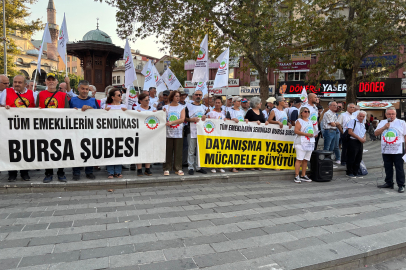 Bursa'da emeklilerden maden işçilerine destek eylemi