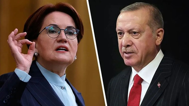 İYİ Parti lideri Akşener ve Cumhurbaşkanı Erdoğan'ın görseli