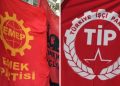TİP ve EMEP partisi bayrakları